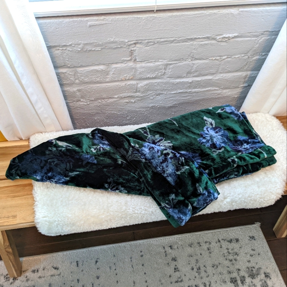 Anthropologie Eva Franco XS Green Velvet Bloom Car Coat - Picture 4 of 8